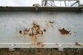 Close up view of a rusty beam supporting the Joso High Bridge, Washington, USA