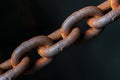 Close up view of rusty metal chain links Royalty Free Stock Photo