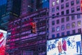 Close up view of scaffold for reparation installed on buildings of Broadway, Manhattan. New York, Royalty Free Stock Photo