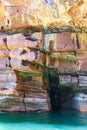 Close up view of the seepages in the walls of the canyon of the King George River - Northern Kimberley..A very wild and remote Royalty Free Stock Photo