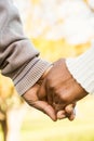 Close up view of senior couple holding hands Royalty Free Stock Photo