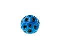 Close up view of set of blue PU elastic airball for indoor and outdoor activities, Royalty Free Stock Photo