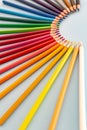 Close up view of colourful pencil fan