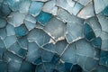 Close-up view of shattered glass fragments forming an abstract mosaic pattern Royalty Free Stock Photo