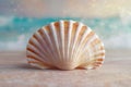A close-up view of a shell on a sandy beach Royalty Free Stock Photo