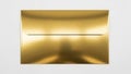 A close-up view of a shiny, reflective gold-colored rectangular object Royalty Free Stock Photo