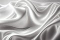 Close up view of shiny silver satin fabric, AI-generated