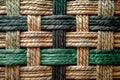 Close Up View of Woven Basket Material. Generative AI