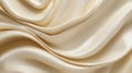 A close-up view showcasing the delicate texture and sheen of white silk fabric, elegantly draped in a prominent wave formation Royalty Free Stock Photo