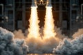Close-Up View of Shuttle Ignition. Royalty Free Stock Photo