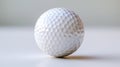 Close-Up View of a Single Golf Ball Standing on a White Surface, AI Generatred