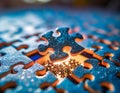 Close Up of a Puzzle Piece. Generative AI