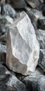 Gray Angular Rock on Dark Stone Pile Royalty Free Stock Photo
