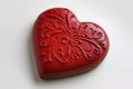 A close-up view of a single red heart-shaped cookie, perfect for Valentine's Day Royalty Free Stock Photo