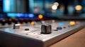 Audio, Control, Panel - Sleek, Metallic, Sound, Mixer in Royalty Free Stock Photo