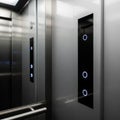 Modern elevator with illuminated buttons Royalty Free Stock Photo