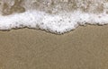 Close-up View of a Small Smooth Wave on a Beach in the Evening Royalty Free Stock Photo