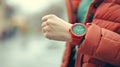 Close up view of smartwatch screen displaying notification for a new email message