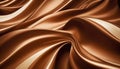 Close-up view of smooth, flowing waves of milk chocolate and white chocolate, creating a luxurious and indulgent texture
