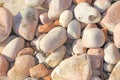 Close up view of smooth pebbles Royalty Free Stock Photo