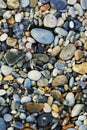 A close up view of smooth polished multicolored stones