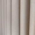 A close up view of soft color curtains