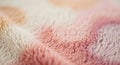 Close up view of a soft fluffy fabric with abstract pastel pink and cream colored patterns Royalty Free Stock Photo