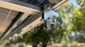 Close Up of Installed Solar Panel Mounting Hardware Outdoors Royalty Free Stock Photo