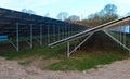 Close up view at solar panels in a renewable energy park Royalty Free Stock Photo
