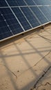 Close-Up View of Solar Panels and Their Shadows Royalty Free Stock Photo