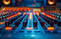 Close Up of Soundboard Controls in a Recording Studio Royalty Free Stock Photo
