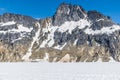 A close up view of a south facing rock face on the Denver glacier close to Skagway, Alaska