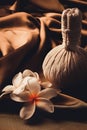 Close up view of spa theme objects Royalty Free Stock Photo