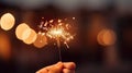 Close-up view of a sparkler