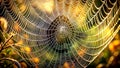 Spider Web Symphony A Symphony of Lines and Structure in Natures Design Generative AI Algorithmically generated Royalty Free Stock Photo