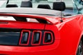 Close-up view of sports car rear light