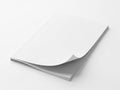 A close-up view of a stack of blank white paper sheets with a curved edge. isolated on white background Royalty Free Stock Photo