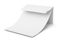 A close-up view of a stack of blank white paper sheets with a folded corner isolated on white background Royalty Free Stock Photo