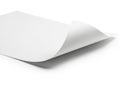 A close-up view of a stack of blank white paper sheets on a white surface Royalty Free Stock Photo