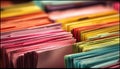 Close-Up View Of A Stack Of Files In A File Folder Royalty Free Stock Photo