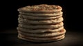 Delicious Flatbread Stack with Black Seeds a Perfect Snack Royalty Free Stock Photo