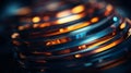 a close up view of a stack of metal rings