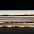 A close-up view of a stack of pages with burnt, charred edges. The papers are neatly Royalty Free Stock Photo