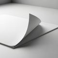 A close-up view of a stack of white paper on a light-colored surface. The corner of the Royalty Free Stock Photo