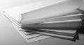 Stack of White Paper Sheets with Rolled Edge and Soft Lighting image photo Royalty Free Stock Photo