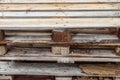 Close up view of a stack of wooden pallets Royalty Free Stock Photo