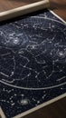 Detailed Star Chart Displaying Constellations and Celestial Bodies in a Dark Sky Royalty Free Stock Photo