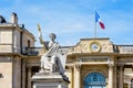 The statue in front of the Palais Bourbon which houses the French National Assembly in Paris, France Royalty Free Stock Photo