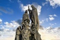 Close up view of the Statue of Saint Cyril and Saint Methodius on Charles Bridge in Prague Czechia Royalty Free Stock Photo