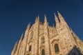 Close up view of the statues and sculptures of Milan Cathedral, Milan, Italy Royalty Free Stock Photo